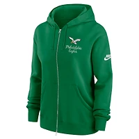Women's Nike Kelly Green Philadelphia Eagles Phoenix Rewind Full-Zip Hoodie
