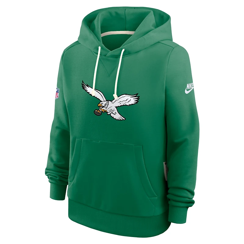 Women's Nike Kelly Green Philadelphia Eagles Throwback Sideline Standard Issue Dri-FIT Hoodie
