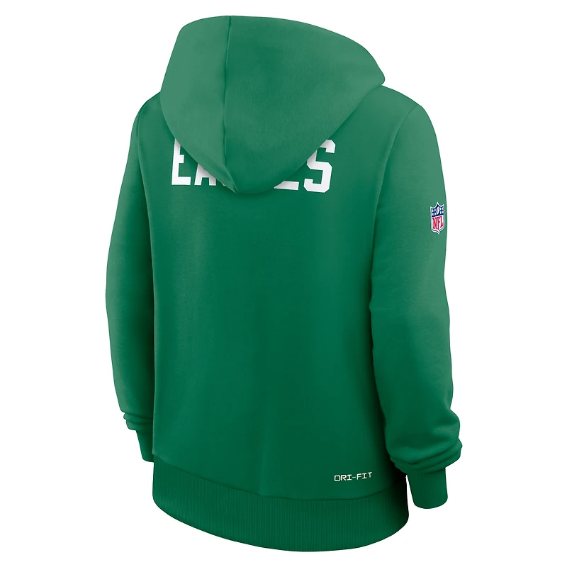 Women's Nike Kelly Green Philadelphia Eagles Throwback Sideline Standard Issue Dri-FIT Hoodie