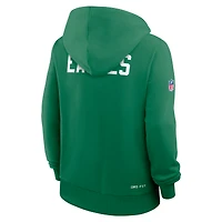 Women's Nike Kelly Green Philadelphia Eagles Throwback Sideline Standard Issue Dri-FIT Hoodie