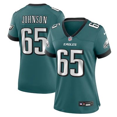 Maillot de match alternatif des Eagles Philadelphie Nike Lane Johnson Kelly vert pour femme