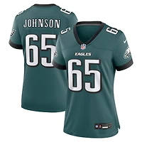 Maillot de match Nike Lane Johnson vert nuit pour femme, Philadelphia Eagles