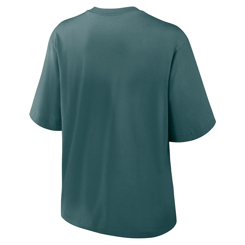 T-shirt Nike Boxy vert nuit pour femme Philadelphia Eagles