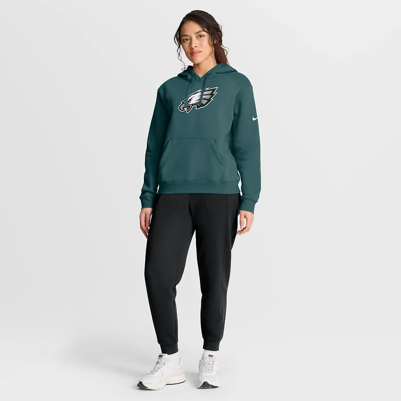 Sweat à capuche Nike vert nuit avec logo du club des Philadelphia Eagles pour femme