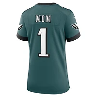 Maillot Nike #1 Mom Game des Philadelphia Eagles pour femme, vert minuit