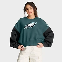 Sweat-shirt oversize à blocs de couleurs Nike vert nuit pour femme des Philadelphia Eagles