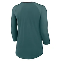 Women's Nike Midnight Green Philadelphia Eagles Raglan 3/4 Sleeve T-Shirt