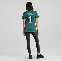 Maillot de match des Eagles Philadelphie Nike numéro 1 Bride Midnight Green pour femme