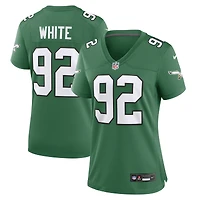 Maillot de jeu alternatif des Eagles Philadelphie pour femme Nike Reggie, blanc, vert et Kelly