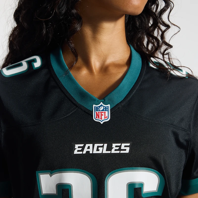 Maillot alternatif noir Nike Saquon Barkley pour femme, Philadelphia Eagles