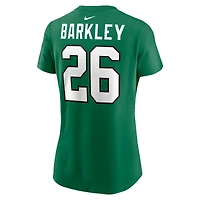 T-shirt avec nom et numéro de joueur Nike Saquon Barkley Kelly Green Philadelphia Eagles pour femme