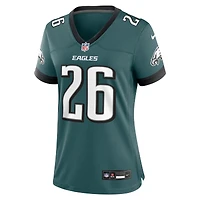 Maillot de joueur match Nike Saquon Barkley vert minuit pour femme des Eagles Philadelphie
