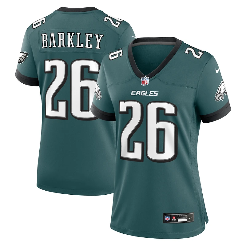 Maillot de joueur match Nike Saquon Barkley vert minuit pour femme des Eagles Philadelphie