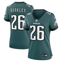 Maillot de joueur match Nike Saquon Barkley vert minuit pour femme des Eagles Philadelphie