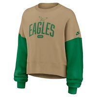Sweat-shirt surdimensionné Nike Tan Philadelphia Eagles Rewind pour femme