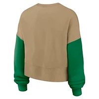 Women's Nike Tan Philadelphia Eagles Oversized Rewind Pullover Sweatshirt
