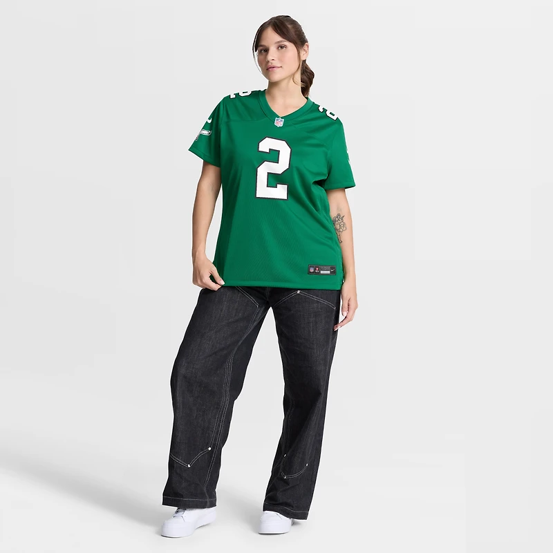 Maillot de match alternatif Nike Tariq Woolen vert Kelly pour femmes, Philadelphia Eagles