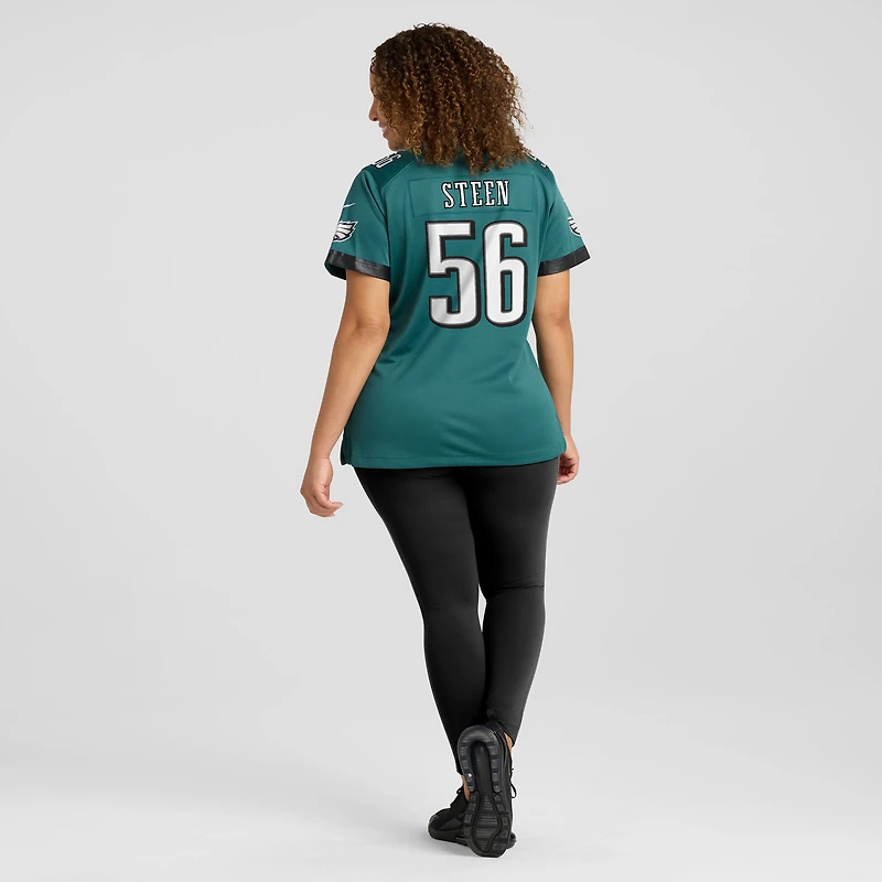 Maillot de match Nike Tyler Steen Midnight Green Philadelphia Eagles pour femme