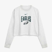 Women's Nike White Philadelphia Eagles Loose Fit Crop Top