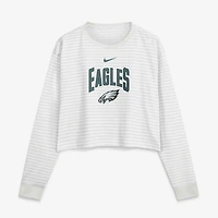 Women's Nike White Philadelphia Eagles Loose Fit Crop Top