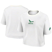 T-shirt court rayé jaune/crème Nike Philadelphia Eagles pour femme