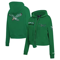 Sweat à capuche zippé avec logo Split Pro Standard Kelly Green pour femme des Philadelphia Eagles