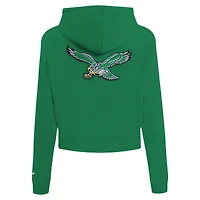 Women's Pro Standard Kelly Green Philadelphia Eagles Split Logo Full-Zip Hoodie