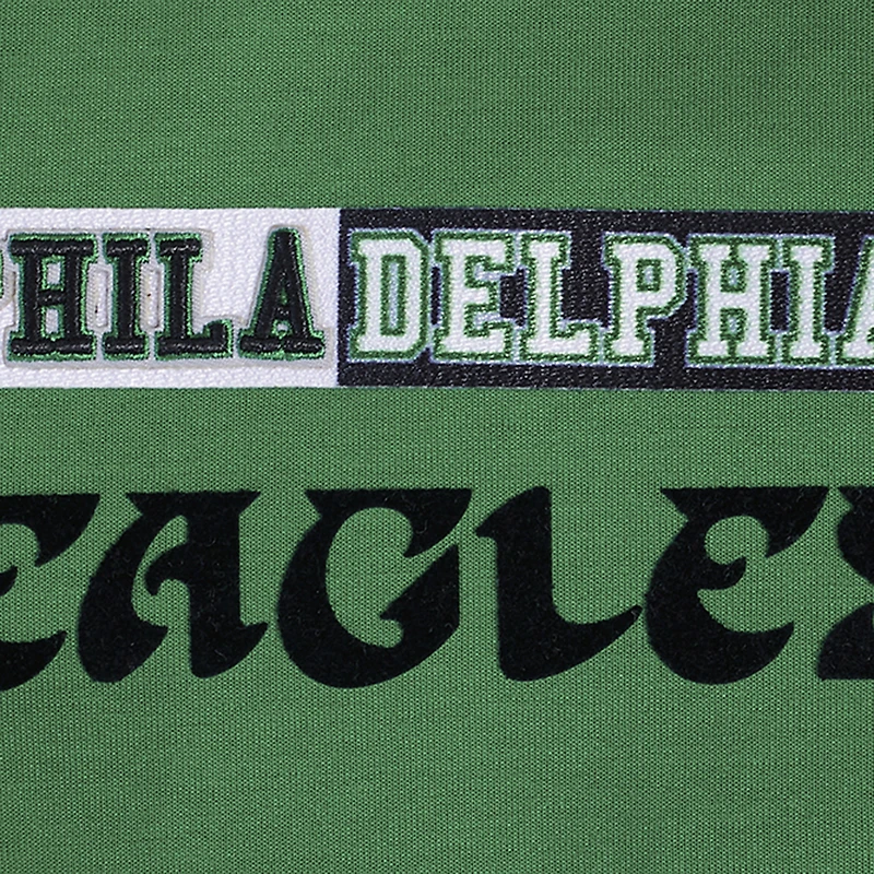 Women's Pro Standard Kelly Green Philadelphia Eagles Split Logo Full-Zip Hoodie