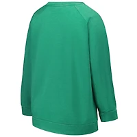 Sweat-shirt raglan délavé à l'acide grande taille pour femme, profil Kelly Green, Philadelphia Eagles