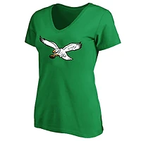 T-shirt à col rond taille plus pour femme Saquon Barkley Kelly Green Philadelphia Eagles avec nom et numéro Fair Catch