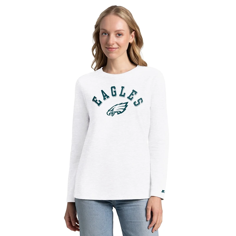 Pack de t-shirts à manches courtes et longues Starter pour femmes, vert nuit/cendre, Philadelphia Eagles