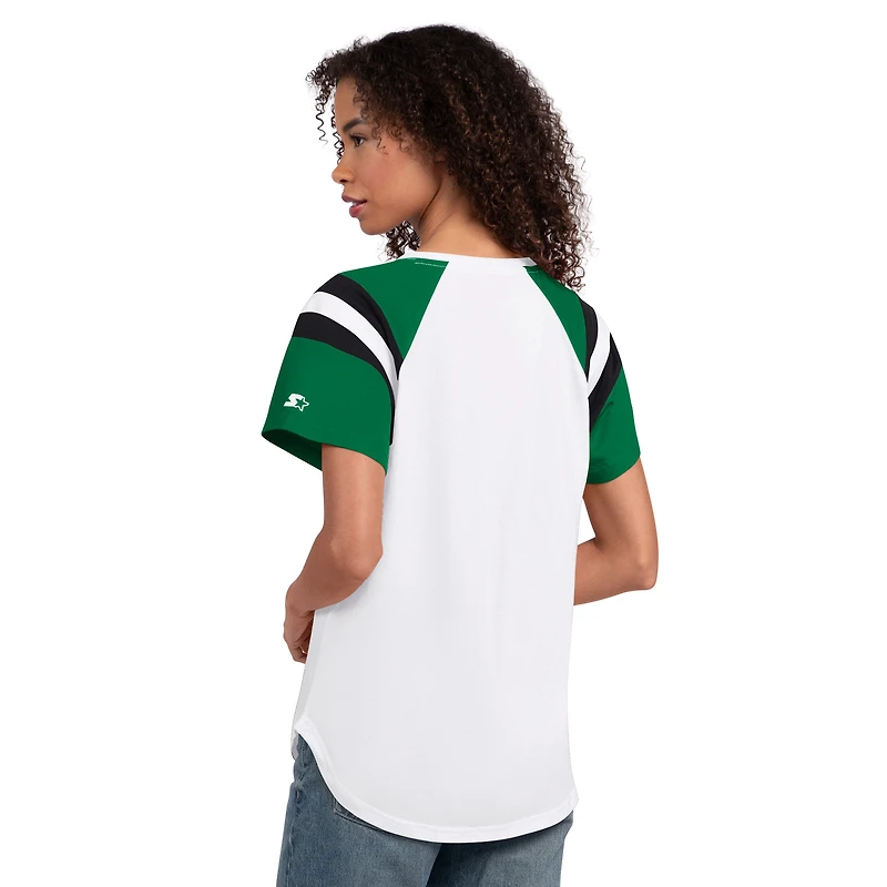 Women's Starter  White Philadelphia Eagles Game On Notch Neck T-Shirt