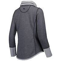 Women's Tommy Bahama Heathered Black Philadelphia Eagles Sport Sun Fade Full-Zip Sweatshirt