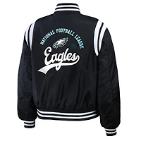 Women's WEAR by Erin Andrews  Black Philadelphia Eagles Full-Snap Bomber Jacket