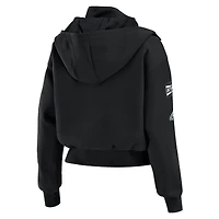 Women's WEAR by Erin Andrews  Black Philadelphia Eagles Patch Pocket Cropped Full-Zip Bomber Jacket