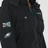 Women's WEAR by Erin Andrews  Black Philadelphia Eagles Patch Pocket Cropped Full-Zip Bomber Jacket