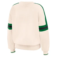 Pull à rayures crème Philadelphia Eagles pour femme WEAR by Erin Andrews