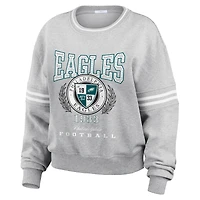 Women's WEAR by Erin Andrews Heather Gray Philadelphia Eagles Pullover Sweatshirt