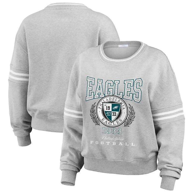 Sweat-shirt à capuche gris chiné pour femme WEAR by Erin Andrews des Philadelphia Eagles