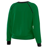 Women's WEAR by Erin Andrews Kelly Green Philadelphia Eagles Tie-Front Long Sleeve T-Shirt