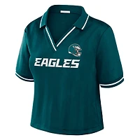 Women's WEAR by Erin Andrews  Midnight Green Philadelphia Eagles Cropped Jersey Polo
