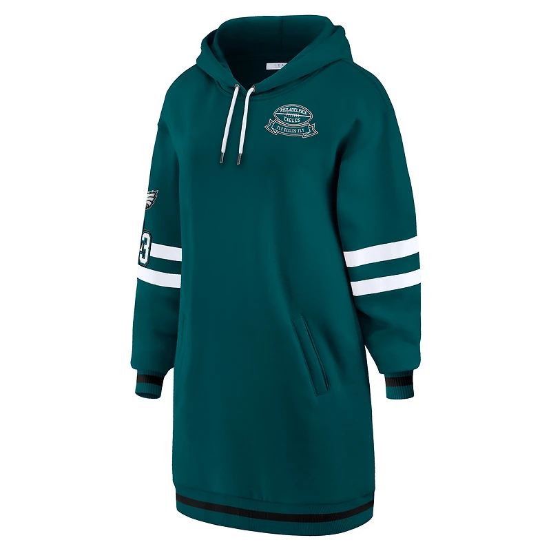 Robe à capuche vert nuit des Philadelphia Eagles pour femme par Erin Andrews