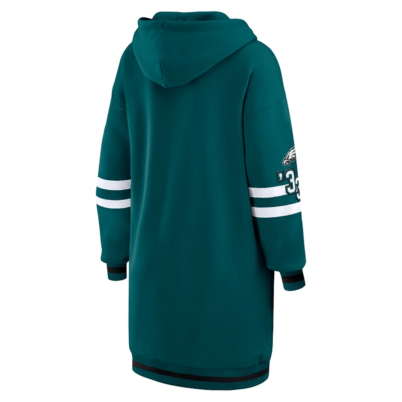 Robe à capuche vert nuit des Philadelphia Eagles pour femme par Erin Andrews