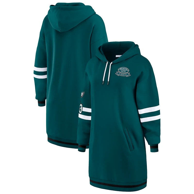 Robe à capuche vert nuit des Philadelphia Eagles pour femme par Erin Andrews