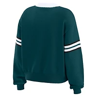 Pull à lacets vert nuit Philadelphia Eagles pour femme WEAR by Erin Andrews