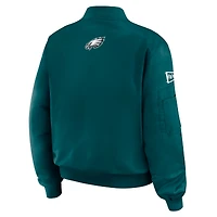 Women's WEAR by Erin Andrews Midnight Green Philadelphia Eagles Patch Full-Zip Bomber Jacket