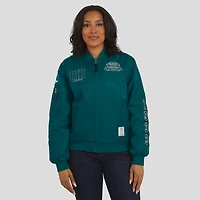 Women's WEAR by Erin Andrews Midnight Green Philadelphia Eagles Patch Full-Zip Bomber Jacket