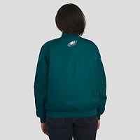 Women's WEAR by Erin Andrews Midnight Green Philadelphia Eagles Patch Full-Zip Bomber Jacket