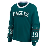 T-shirt sport à manches longues vert nuit des Philadelphia Eagles pour femme WEAR by Erin Andrews