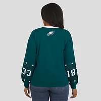 T-shirt sport à manches longues vert nuit des Philadelphia Eagles pour femme WEAR by Erin Andrews
